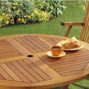 Mobília de madeira de jardim nomeadamente mesa redonda